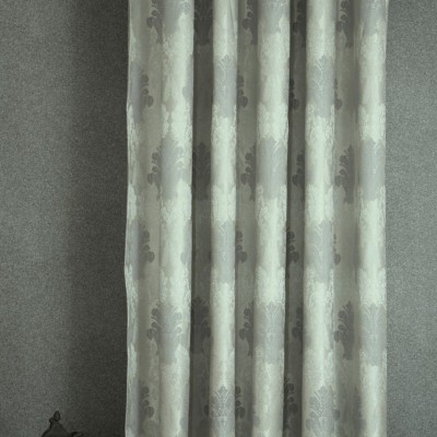 Massarelli Klasik Damask Naxışlı Boz Fon Pərdə – 1:2.5 Orta Sıx Pilə, 60×260 sm