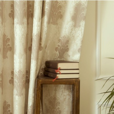 Massarelli Klasik Damask Fon Pərdə – Krem/Vizon, 1:3 Sıx Pilə, 90×260 sm