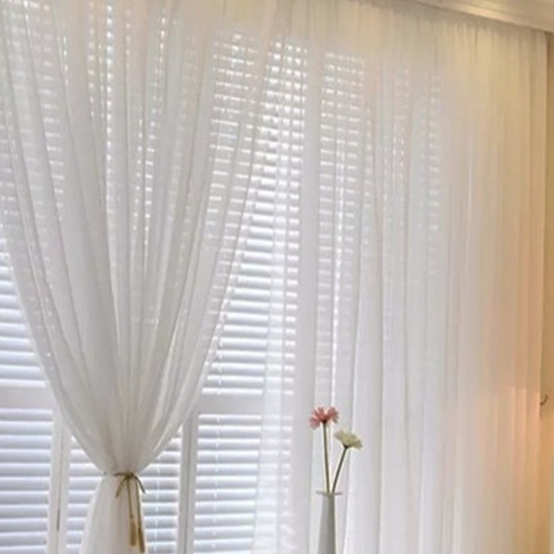 Kristal Pərdə – Yunan üslubunda naxışlı, ətək hissəsi ağırlıqlı, düz tül pərdə (125×250 sm)