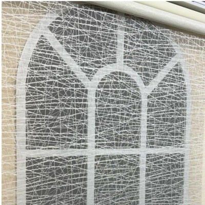 Kristal Pərdə – İkili Mexanizmli Kirli Ağ Tül və Ekru Stor Pərdə (STB-100)